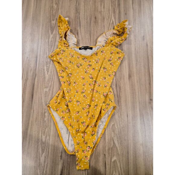 Yellow Floral Bodysuit - Picture 1 of 2